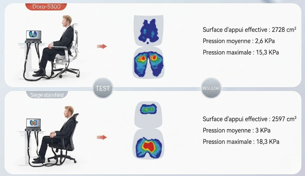 * Données basées sur les résultats de tests de la Sihoo Ergonomics Application Association