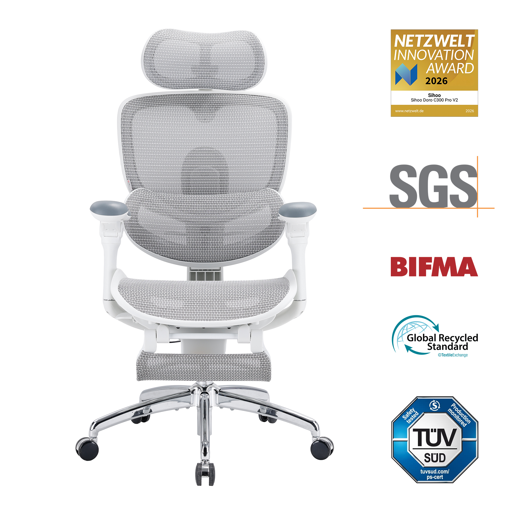 Doro C300 Pro V2 – Fauteuil ergonomique adaptatif full‑body