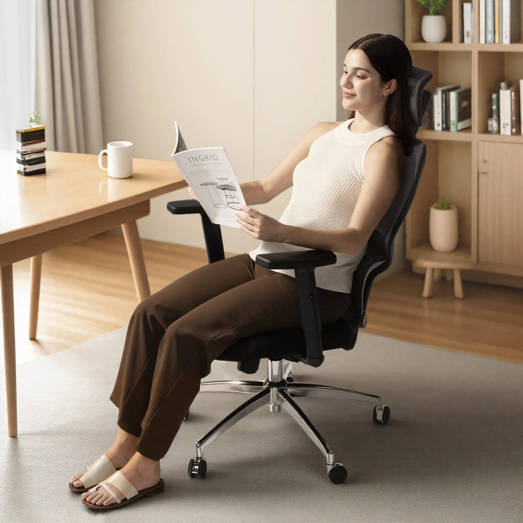 Sihoo M56C Chaise de Bureau Ergonomique avec Dossier Large à Double Section
