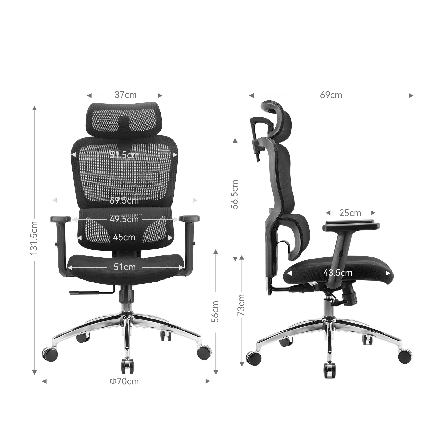 Sihoo M56C Chaise de Bureau Ergonomique avec Dossier Large à Double Section