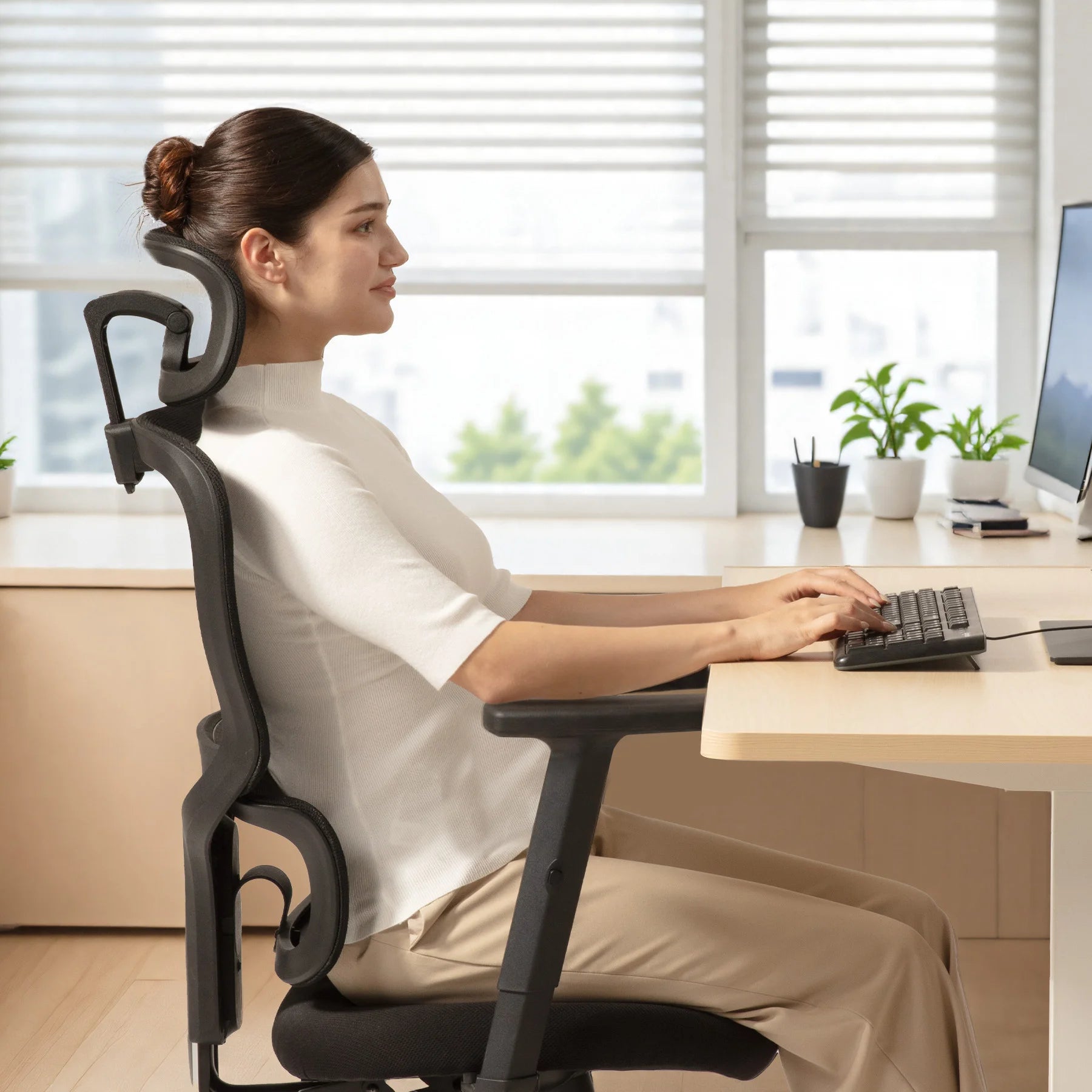 Sihoo M56C Chaise de Bureau Ergonomique avec Dossier Large à Double Section