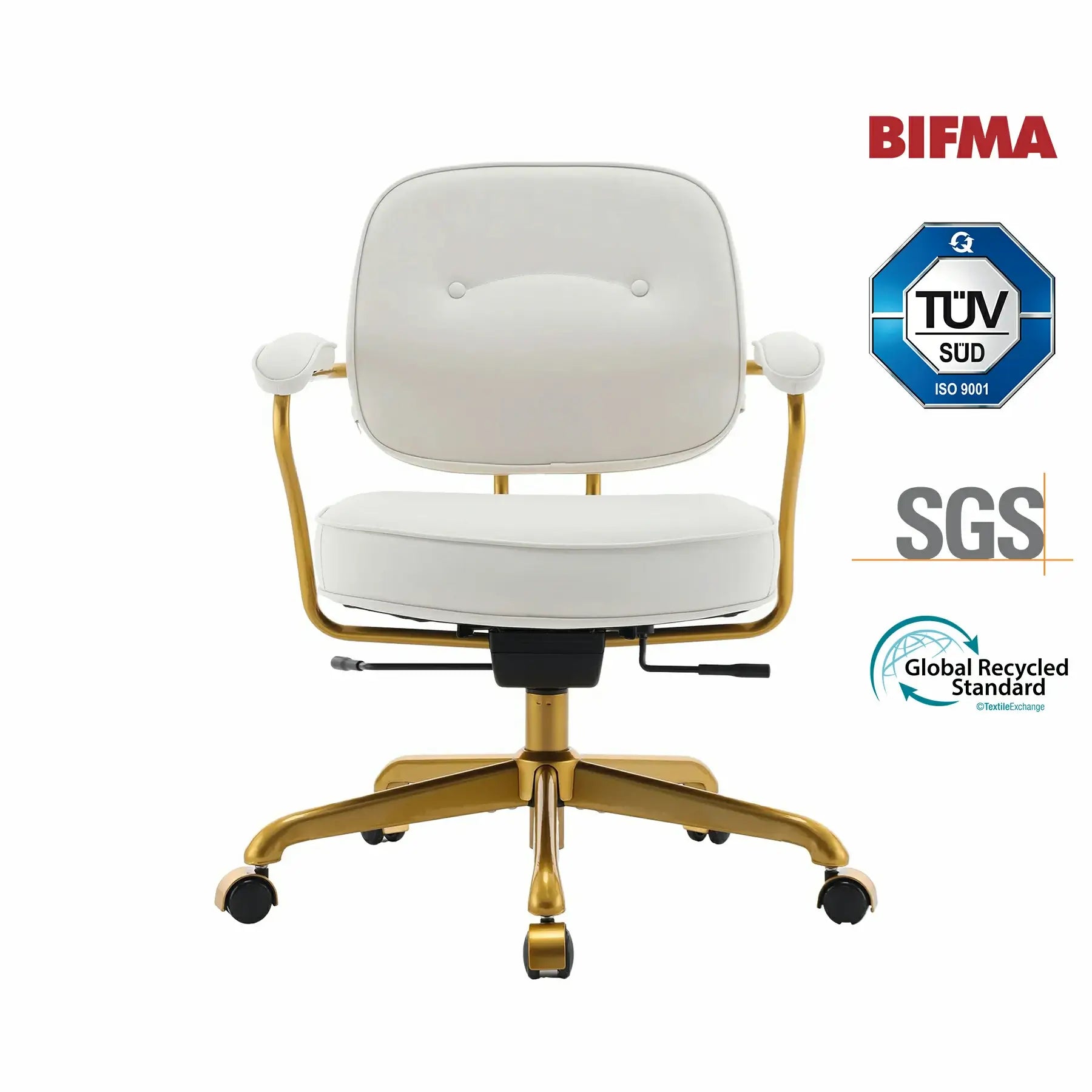 L3 Chaise en cuir de luxe de style mid-century